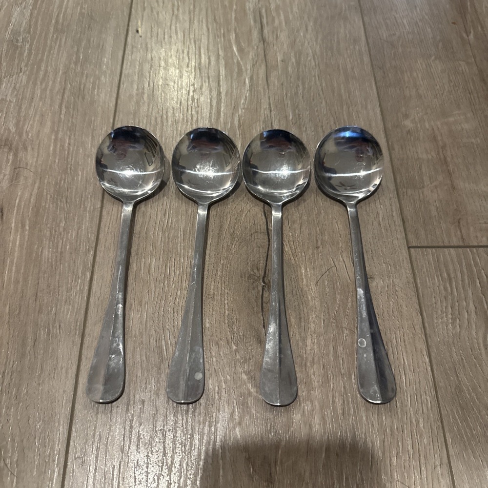 4 PCs‎ Mikasa Legacy Stainless Round Soup Gumbo Spoons 18/0